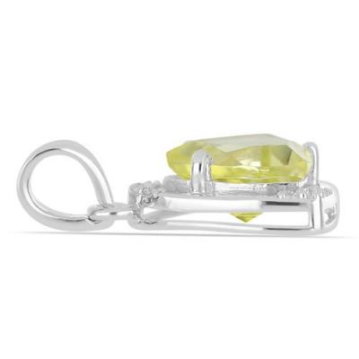 925 Silver Trillion Lemon Topaz Pendant | Rhodium Finish | Wholesale Jewelry for Resale & B2B Buyers